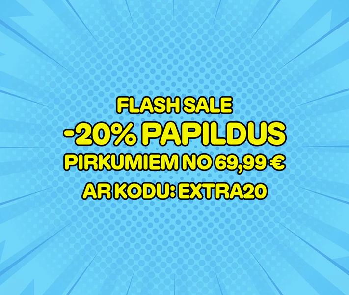 -20% papildu atlaide visam, pērkot no 69,99 € ar kodu: EXTRA20. Piedāvājums spēkā tikai 2026. gada 15. aprīlī.
